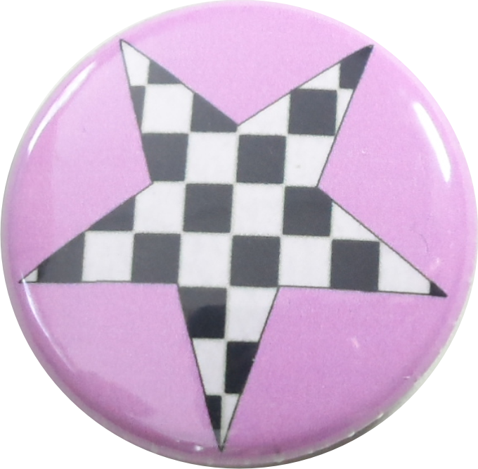 Stern Button schwarz-weiss-pink